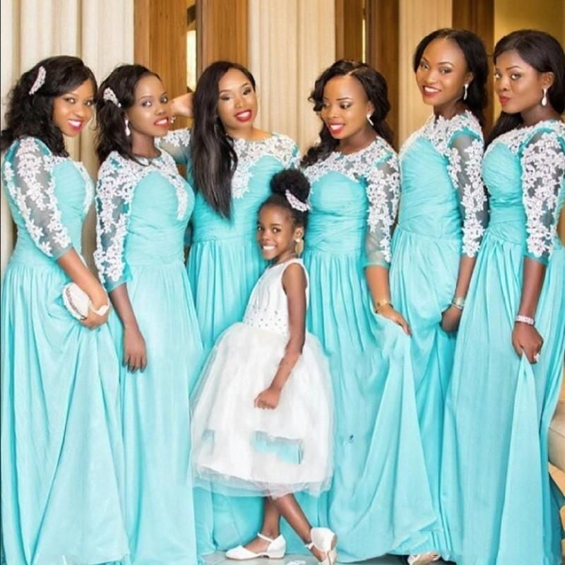 peach and turquoise bridesmaid dresses