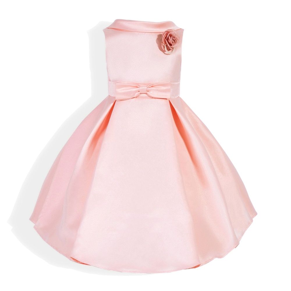 Acheter Petite Fille Rose Fleur Traîne Formelle De Mariage Demoiselle Dhonneur Parti Robe Fille Robes Princesse Avec Broche De 985 Du Weareshopper