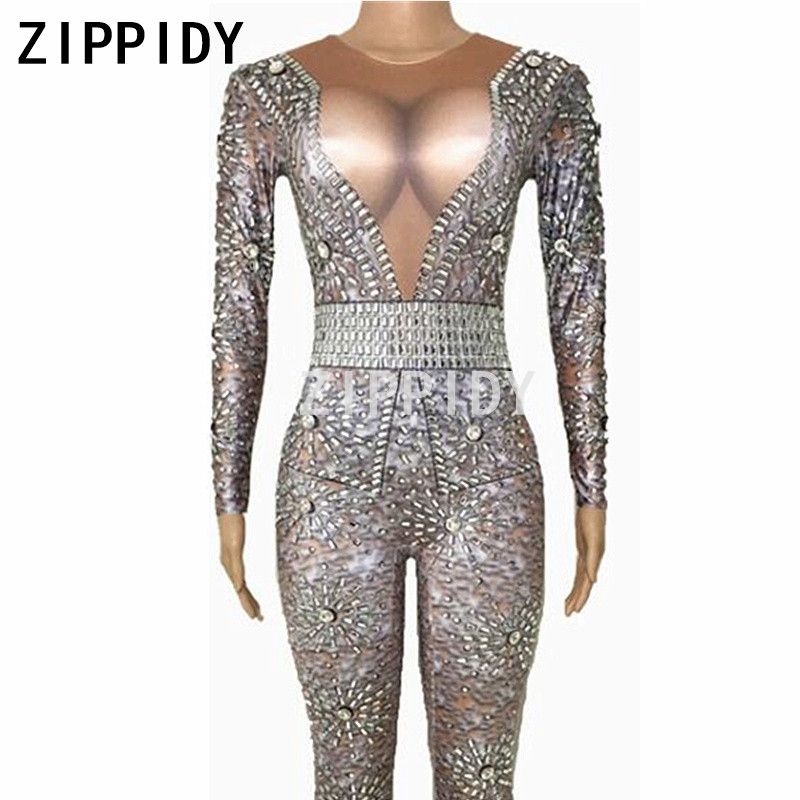 silver sparkly jumpsuit