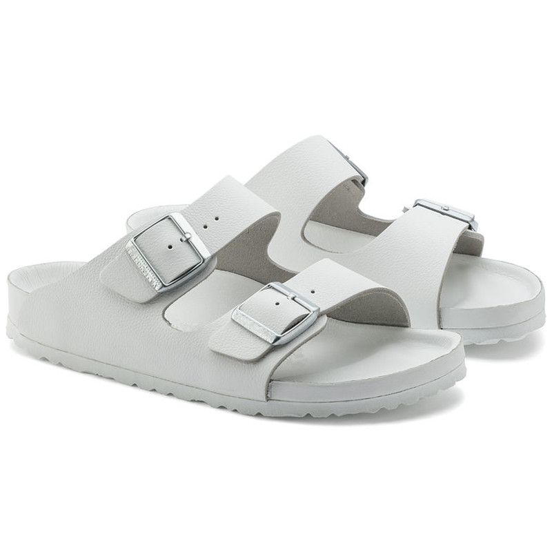 all white sandals