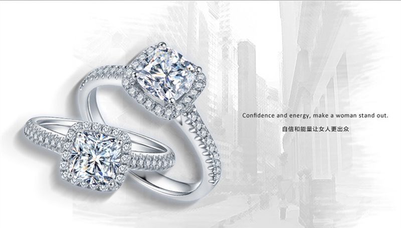 YHAMNI 925 Sterling Silver Glamira Wedding Rings For Women Square