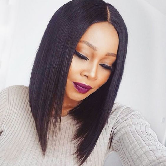 Mhazel 14inch 150 Middle Part Short Bob Straight Glueless Full