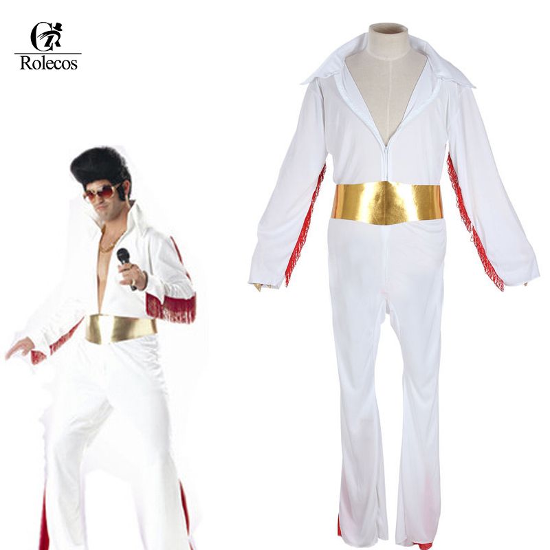 Classic Singer Cat King Elvis Presley Cosplay Costume White Halloween Costume For Men Adult Halloween Themed Dresses Best Party Costumes From Clothwelldone 24 78 Dhgate Com