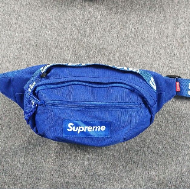 blue supreme side bag