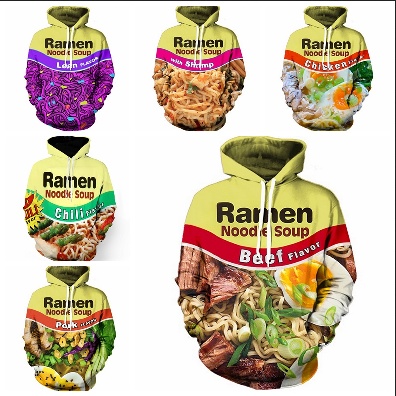 New Fashion Women/Men Ramen Noodle Soup Funny 3D Print Casual Sweatshirt S112 