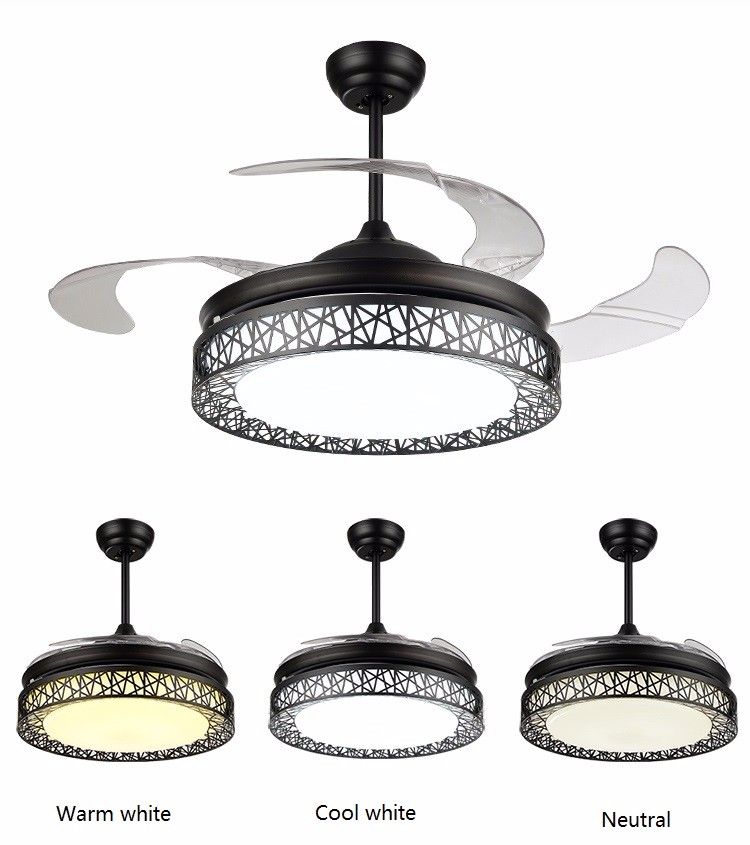 2019 Modern Ceiling Fan Ventilador 110v 220v 42inch Living Room Ceiling Fans With Lights Acrylic Leaf Led Ceiling Fan Light Kit Remote Control From