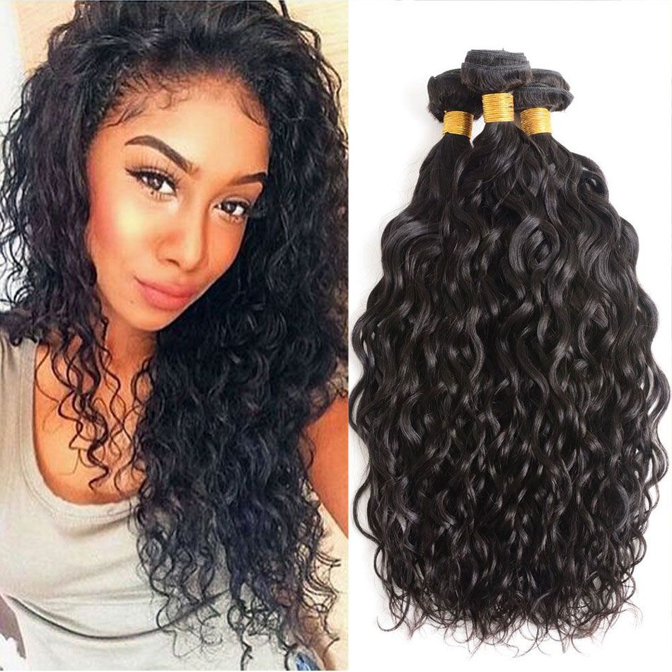 Human Hair Weave Bundles Malaysian Water Wave Hair Bundles Natural