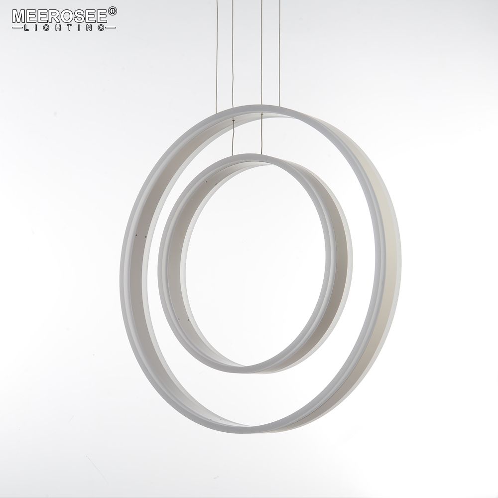 Großhandel Led Kronleuchter Licht Doppel Runde Acryl Led Leuchte Pendelleuchte Remote Dimming Küche Kronleuchter Für Wohnzimmer Esszimmer Von