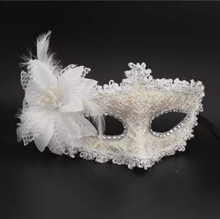 Halloween Decorations Girl Flower Mask Feather Mask Party Venetian