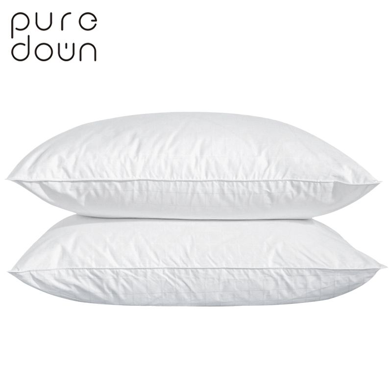 Puredown White Feather Down Pillow Quality Natural Egyptian Cotton
