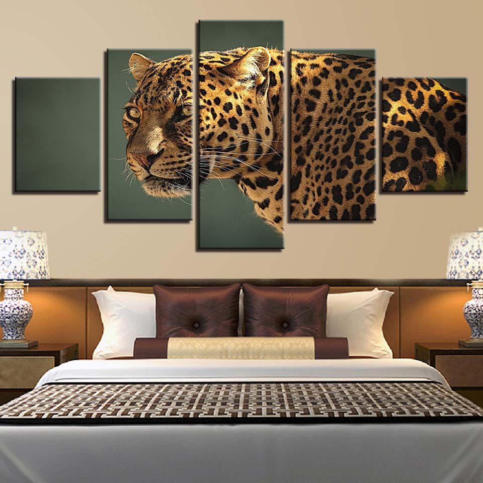 Leopard Animals Canvas Oil Painting Wall Art Picture For Living Room Home Decor