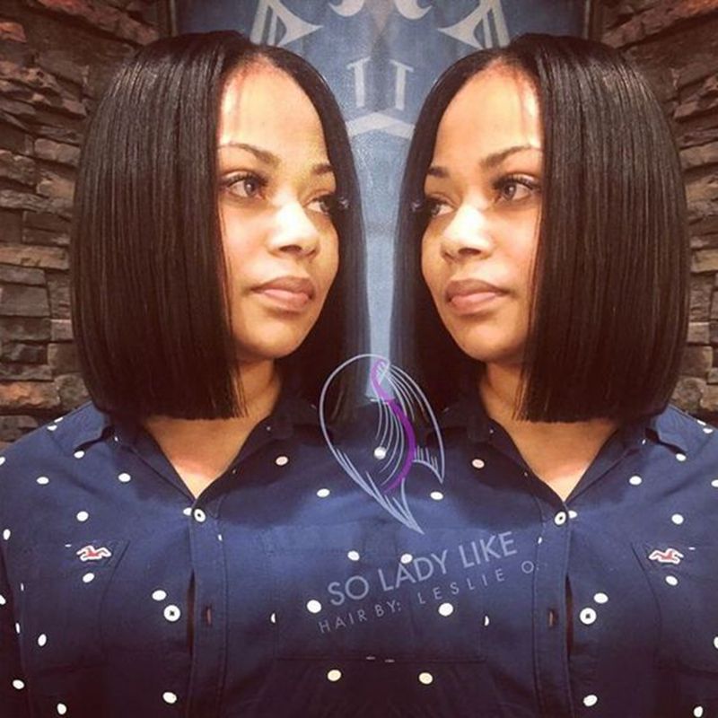 Short Bob Lace Front Wigs For Black Women Unprocessed Virgin