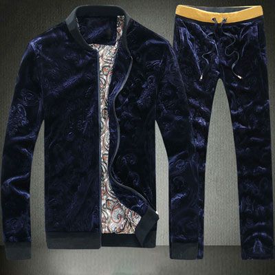 men velour sweatsuit