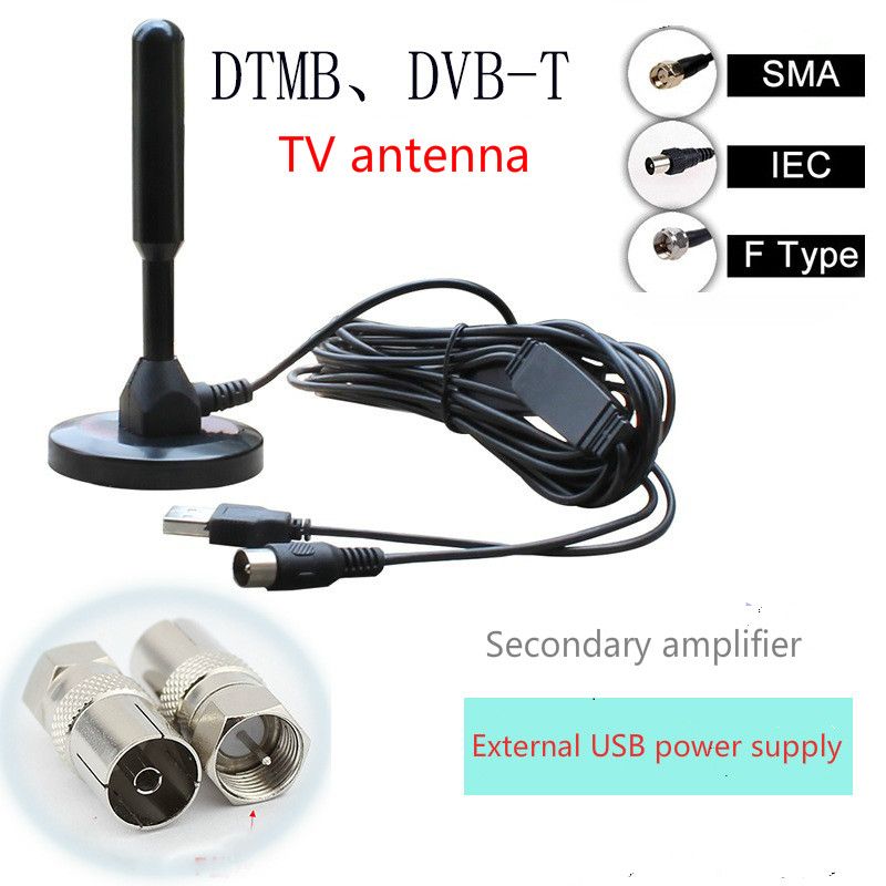 Compre Antena De Tv Digital Para Interiores Montada En El Vehiculo Antena De Tv Hdtv Dtmb Antena De Tv De Onda De Tierra Con Amplificador Usb 470 860 Mhz A