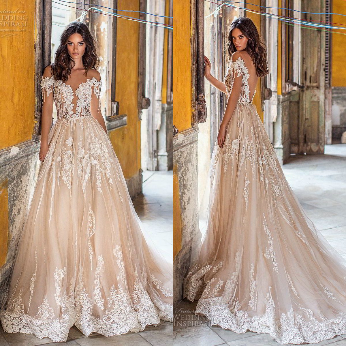 Discount Lorenzo Rossi 19 A Line Wedding Dresses Off The Shoulder Applique Beads Backless Sweep Train Bidal Gowns Plus Size Robe De Mariee Best A Line Wedding Dresses Designer A Line Wedding