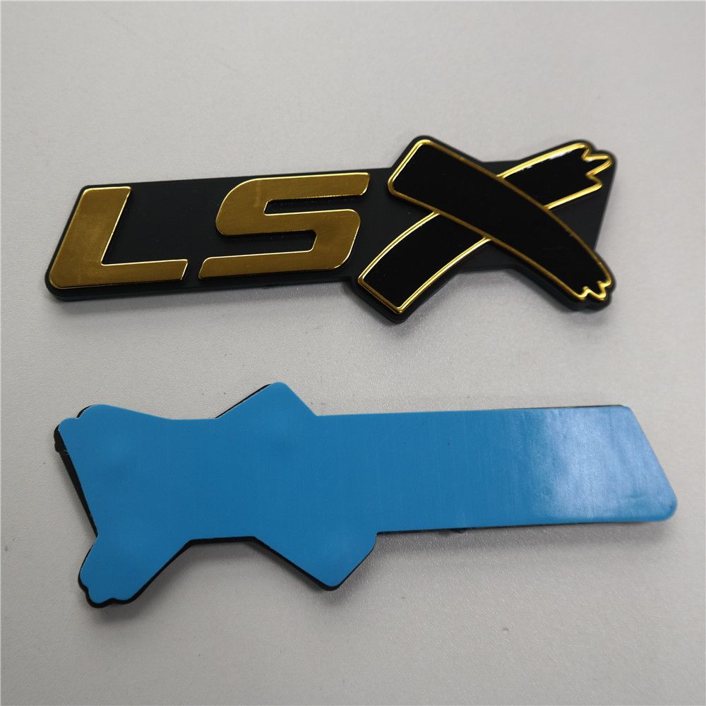 2pcs LSX Emblems Badge 3D for Camaro LS LT ZL Silverado Gloss Black/Yellow