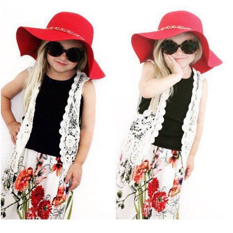 Toddler Kids Baby Girls Crochet Lace Hollow Cardigan Tops Vest Tassels Waistcoat