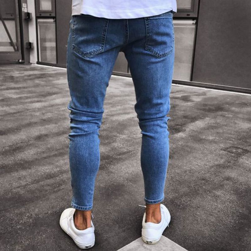 Pantalones vaqueros bordados del agujero de los hombres pantalones de lujo pantalones vaqueros lujo diseñador de medidores jeans medianos al por mayor