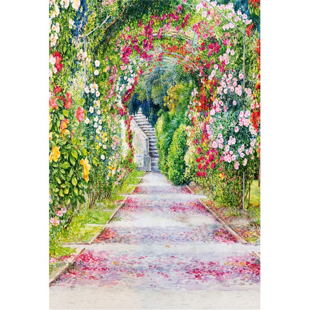 Garden Wedding Floral Backdrop for Photography Printed Spring Flowers  Colorful Blossoms Kids Children Outdoor Scenic Photo Studio Background