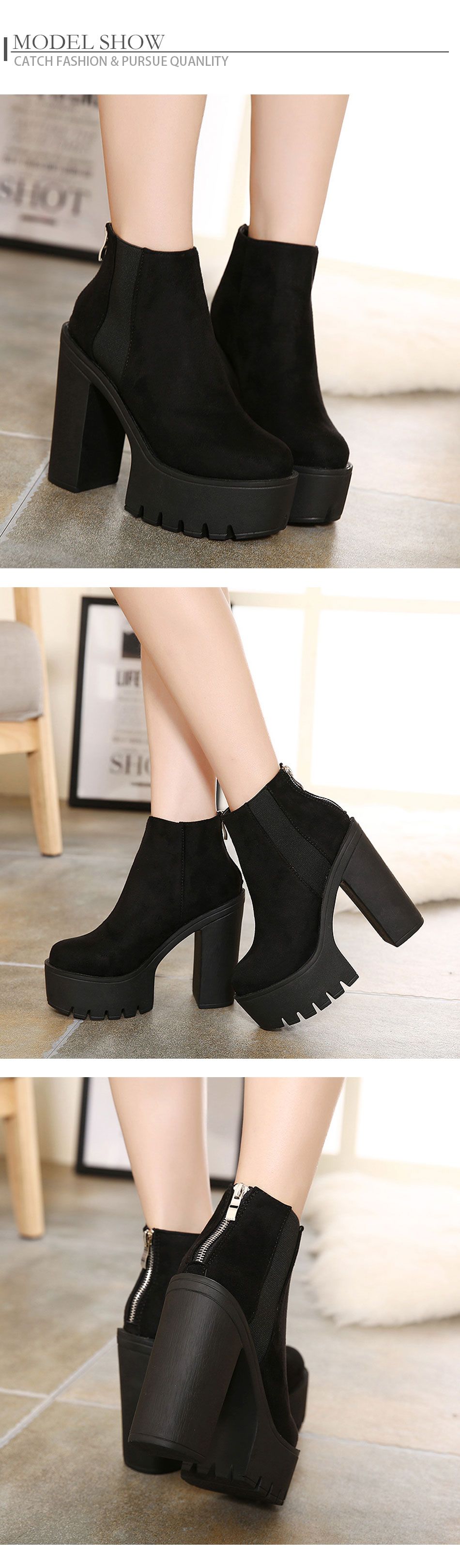 Venta > tacones gruesos negros > en stock