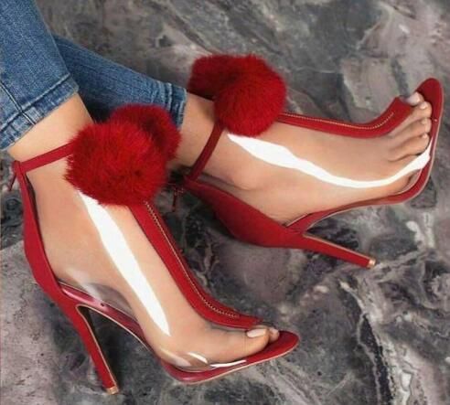 red clear booties