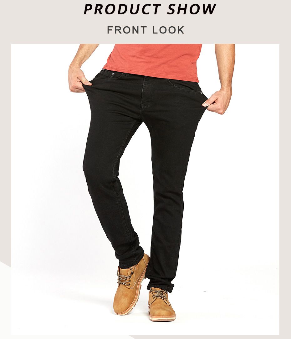 Drizzte Mens Jeans Black High Stretch 