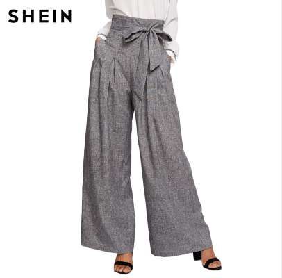 Acquistare SHEIN Pantaloni Larghi Donna Zipper Pantaloni Allentati Donna  2018 Pantaloni A Vita Bassa Grigia Con Cintura A Vita Alta Economico |  Consegna Veloce E Qualità | DHgate Italy