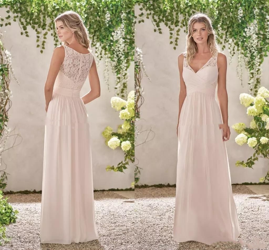 2019 Elegant Lace Beach Bridesmaid Dresses Wedding V Neck ...