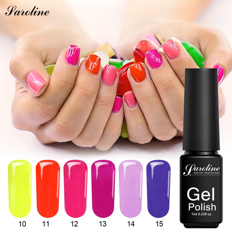 Saroline Shining Ordinary Solid Color Acrylic Color UV Gel Nail Polish Semi Permanent Sets Nail Gel Hybrid Varnish Art Nails Nail Designs From