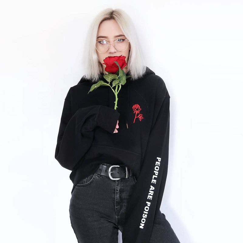 Compra Las Personas Son De Manga De Rosa Envenenada Imprimir Sudadera Con  Capucha Para Mujer Sudadera Negra Tumblr Inspirado Estética Pastel Pastel  Pastel Aesthética Barato | Entrega Rápida Y Calidad | Es.Dhgate