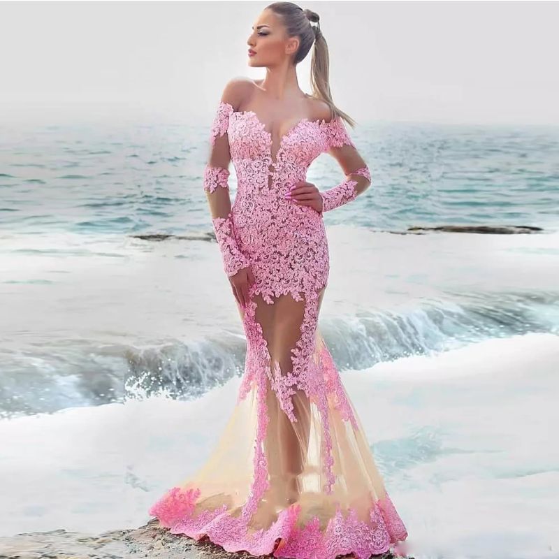 xscape illusion mermaid cocktail dress