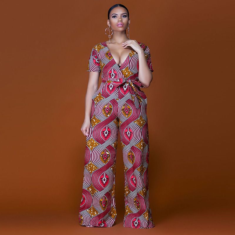 african print jumpsuit plus size