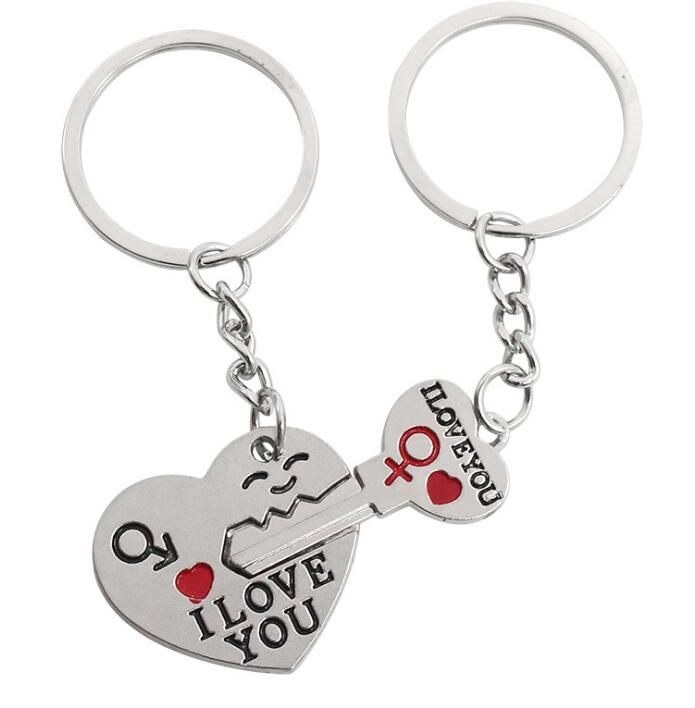 Vintage cat heart Key Rings Fashion Car Keychain Silver Color Metal Key Chains Accessory
