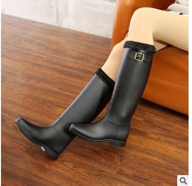 New Womens Casual High Heel Wellies Long Wellingtons Boots Rain Snow Shoes