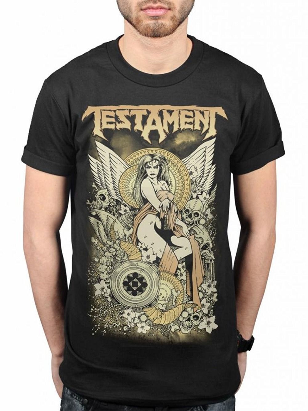 Camisetas ajustadas Camiseta Maiden Band Music Eric Peterson Camiseta estampada Legacy Short