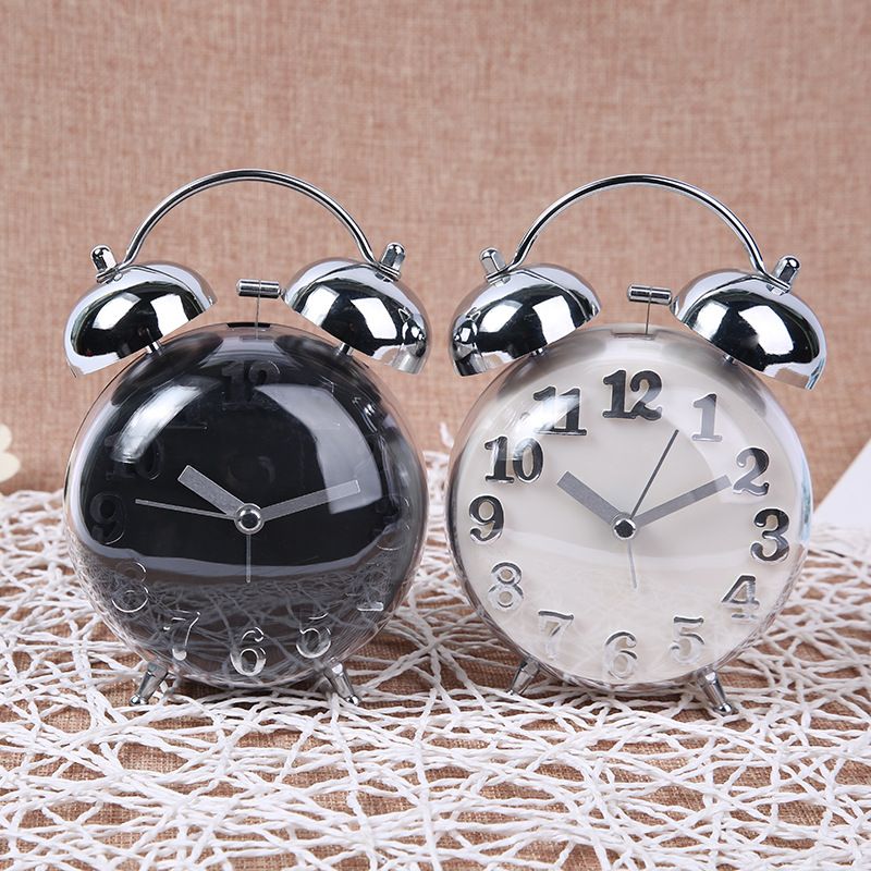 2019 Candy Color Alarm Clock Double Bell Silent Clock Quartz