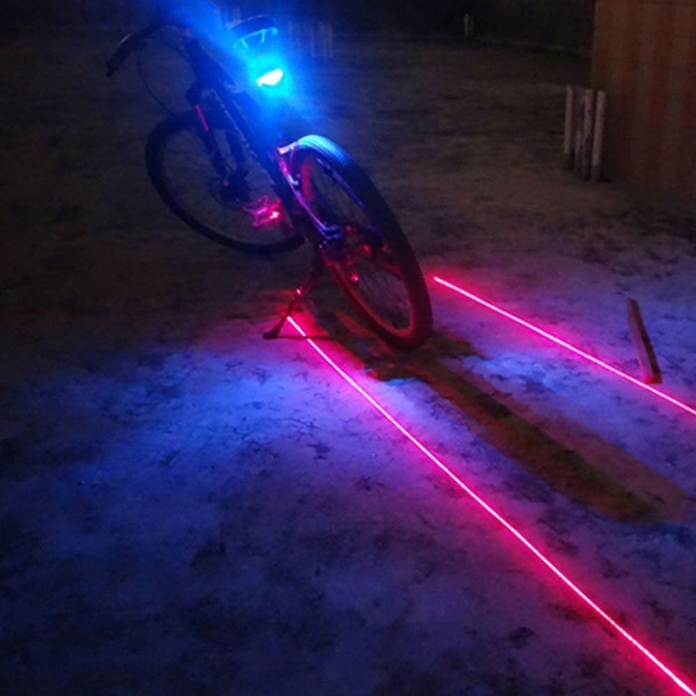 5 DEL Vélo Lampe Clignotant Arrière Laser Cyclisme Vélo 2 Queue Avertissement lampe de sécurité 