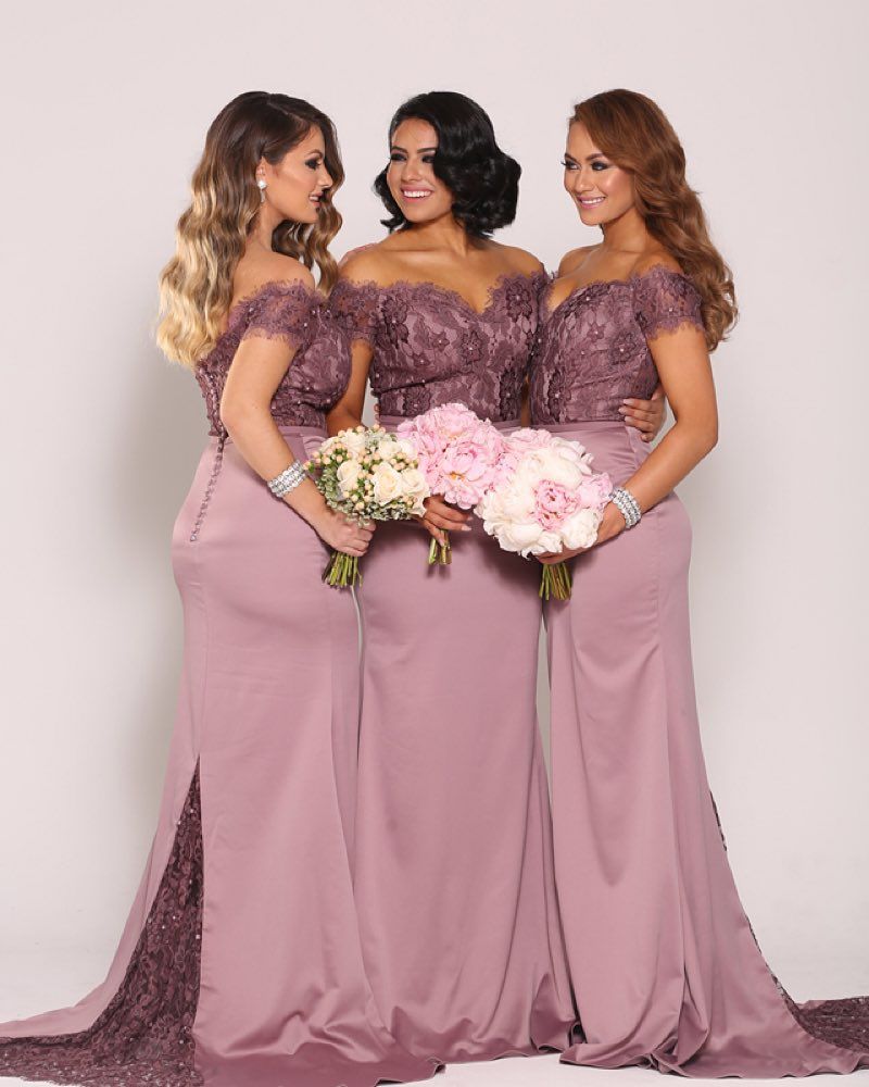 dusty pink plus size bridesmaid dresses