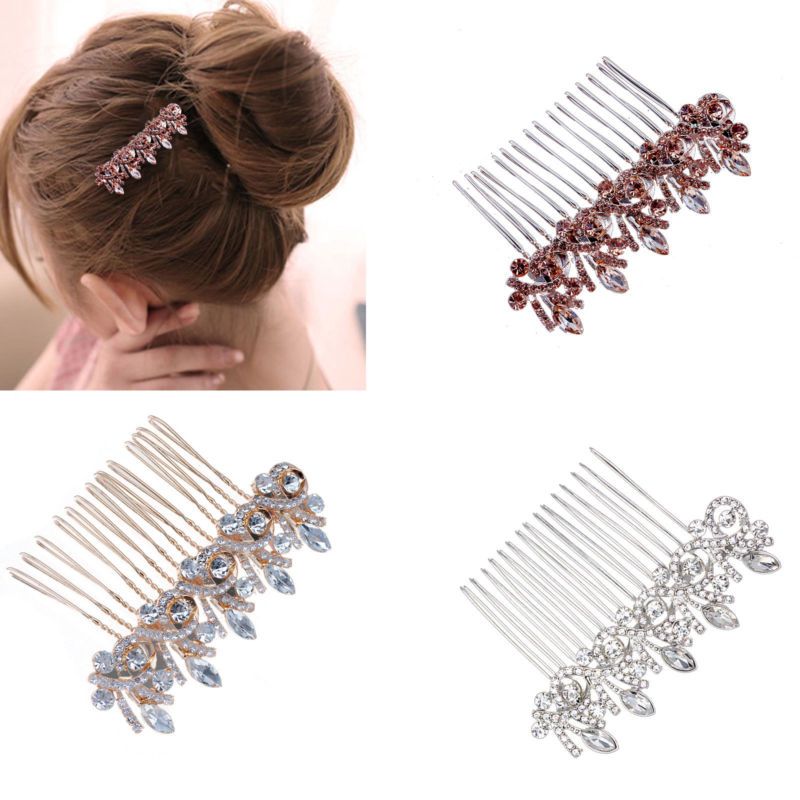 WEDDING SILVER BLING JEWEL BRIDAL DIAMANTE HAIR COMB FASCINATOR HAIRPIECE SLIDE