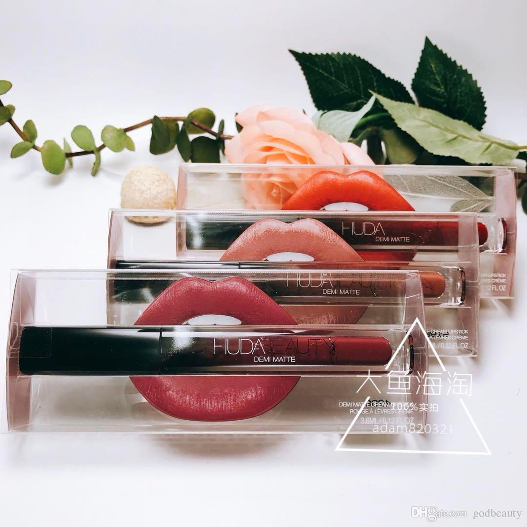 New Huda Beauty Demi Matte Liquid Lipstick Lip Gloss Make Up Waterproof Long Lasting Lipgloss Choose Lip Blam Lip Gloss Online From Makeupset