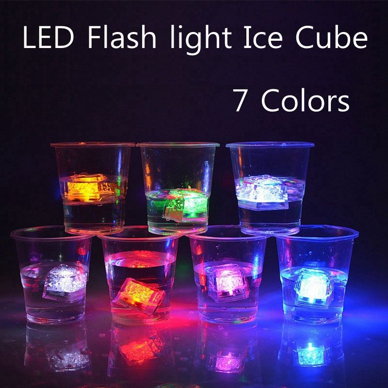 Flash Light Ice Cube Multi Color Light Up LED Ice Cubes 1.1 Inch Square