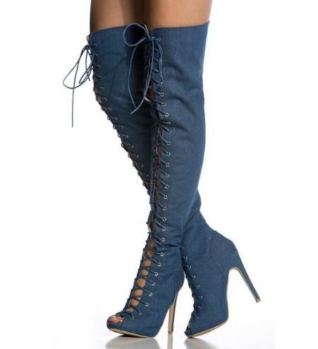 jean gladiator sandals