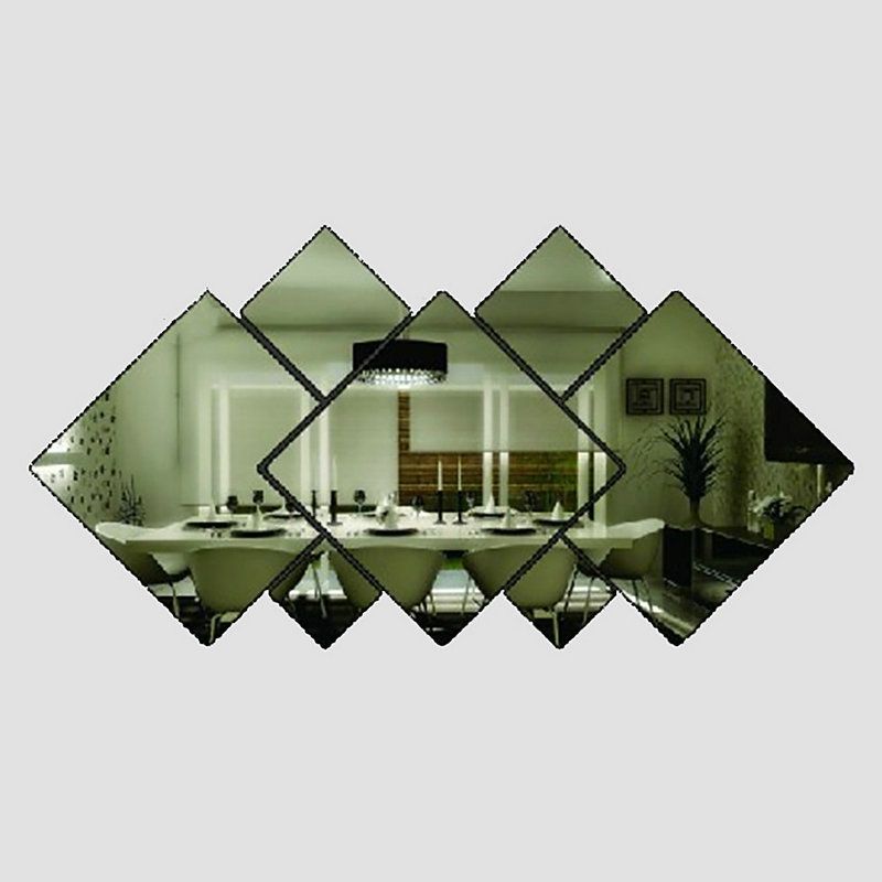 Wall Mirror Stickers 3D Rhombus Art Mural Decal Home Decor Removable Stylish JJ