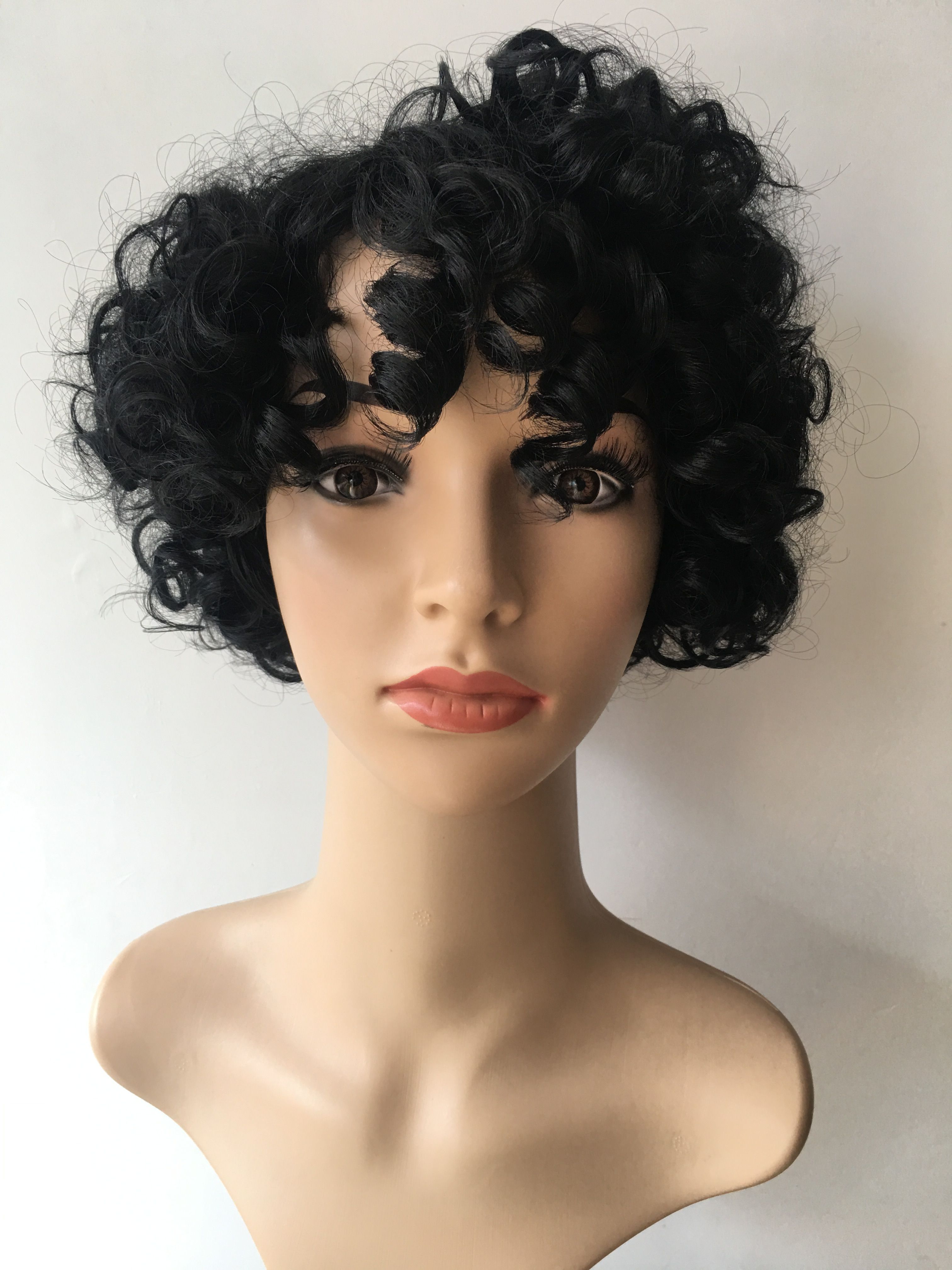 Черные Волосы С Короткой Стрижкой Kinky Curly Wig Бразильские Синтетические Волосы Full Парики Боб Кудрявый Нет Кружева Парики С Челкой Для Чернокожих Женщин От 1 634 руб.