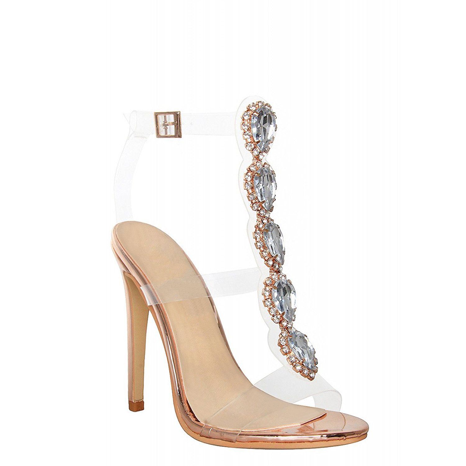 transparent rhinestone heels