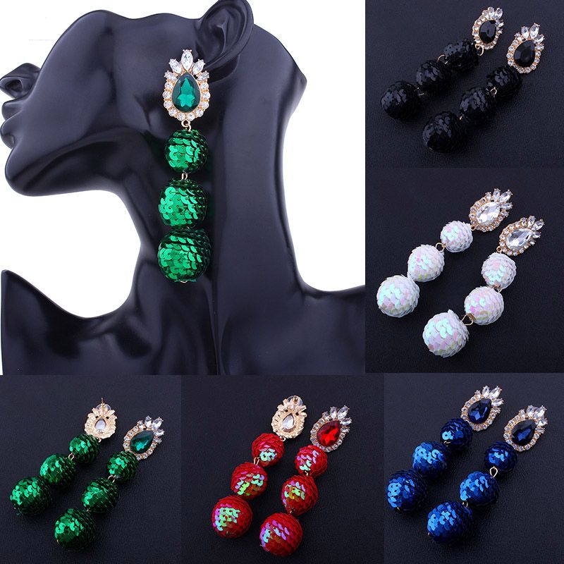 Grosshandel 4 25 Lange Anweisung Ohrringe Grune Pailletten Strass Drag Queen Festzug Von Trdzone 1 07 Auf De Dhgate Com Dhgate