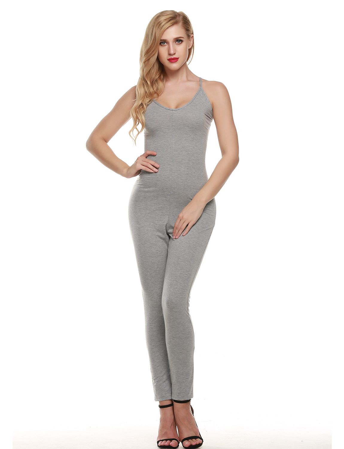 grey tight jumpsuit