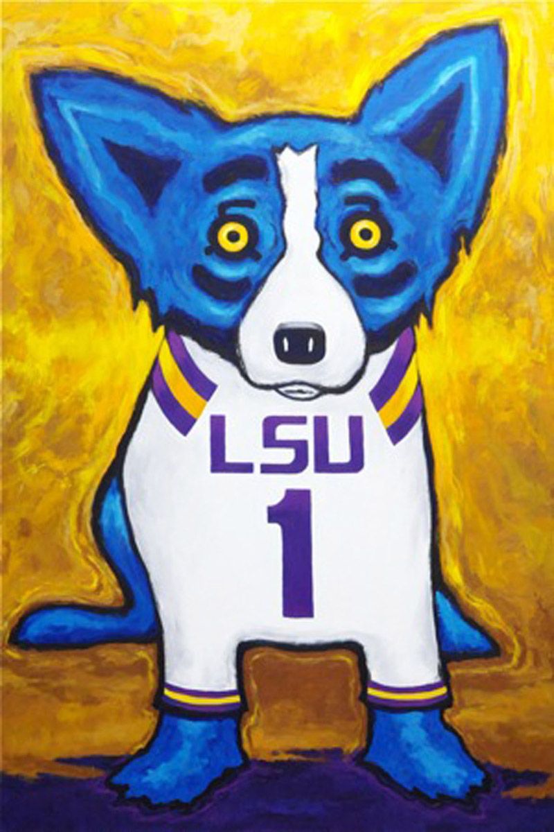 blue dog painting