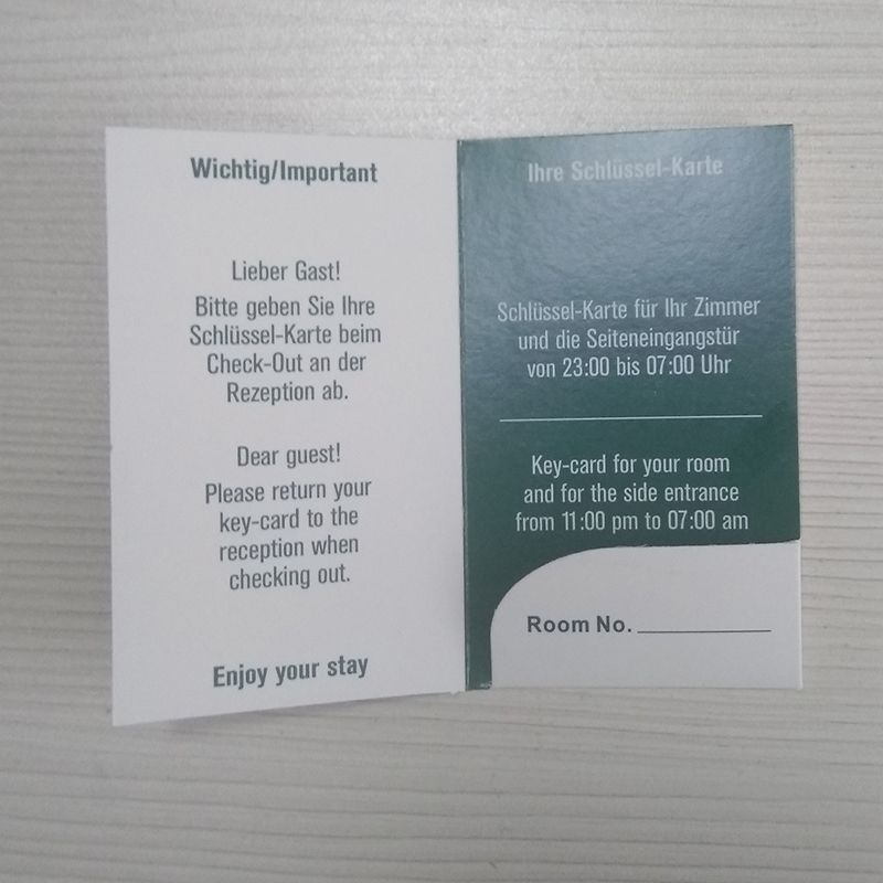 hotel key card envelopes