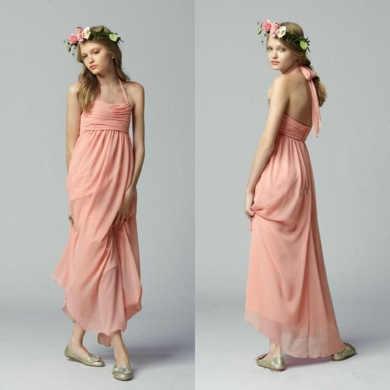 Salmon flower girl dresses Clearance